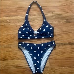 Cupshe Navy Polka Dot Bikini